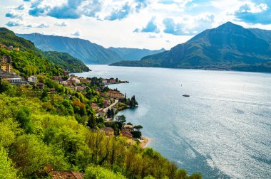 Como Gölü 'nden Panorama, Tremezzina, Menaggio, Bellano ile Verginate köyünden fotoğraflandı..