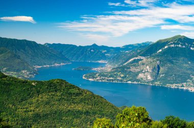 Como Gölü 'nden Panorama, Tremezzina, Villa Balbianello, Lugano Gölü' nü bir anlığına gören, Alpe Tedoldo
