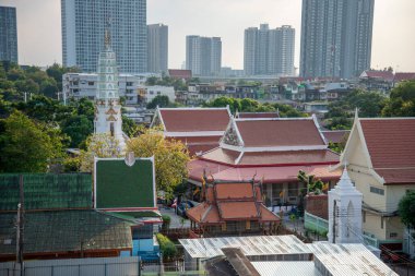 Thonburi 'deki Wat Khun Chan Tayland' ın Bangkok şehrinde. Tayland, Bangkok, Aralık 2022