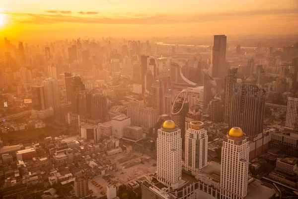 Вид Skyline Города Бангкока Смотровой Площадки Башни Sky Hotel Tower — стоковое фото