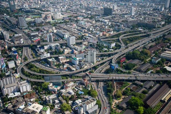 Die Aussicht Und Die Skyline Der Stadt Bangkok Vom Aussichtspunkt — Stockfoto