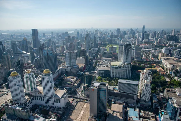 Vista Horizonte Ciudad Bangkok Desde Mirador Baiyoke Sky Hotel Tower — Foto de Stock