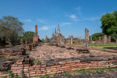 Ayutthaya, Tayland 'ın Ayutthaya iline bağlı Ayutthaya kentinde Wat Phra Si Santhe, Kasım 2022