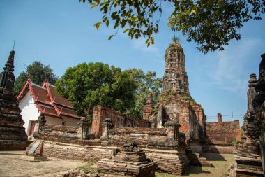 Ayutthaya şehrindeki Wat Choeng Tha kalıntıları Tayland 'ın Ayutthaya ili, Ayutthaya, Ayutthaya, Kasım 2022