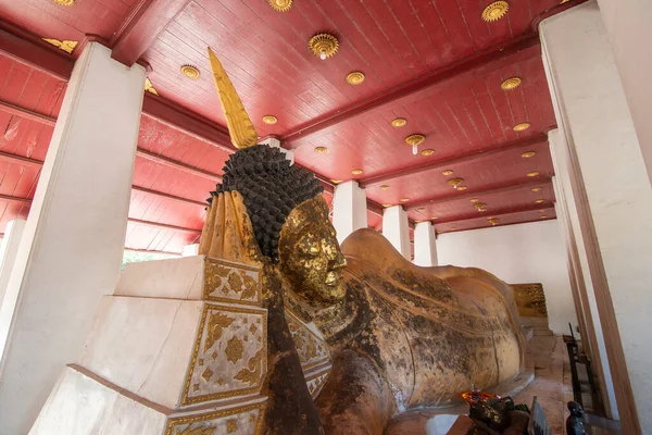 Reclining Buddha Wat Phanom Yong City Ayutthaya Province Ayutthaya Thailand — Stock Photo, Image