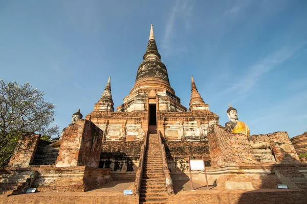 Chedi Del Wat Yai Chai Mongkon Nella Città Ayutthaya Nella — Foto Stock