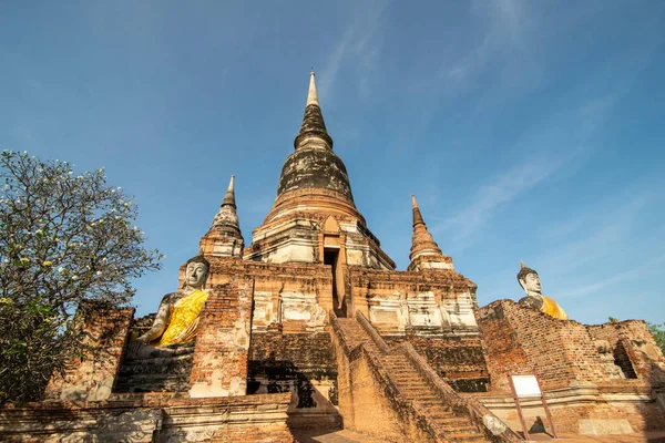 Buddha Chedi Wat Yai Chai Mongkon City Ayutthaya Province Ayutthaya —  Fotos de Stock