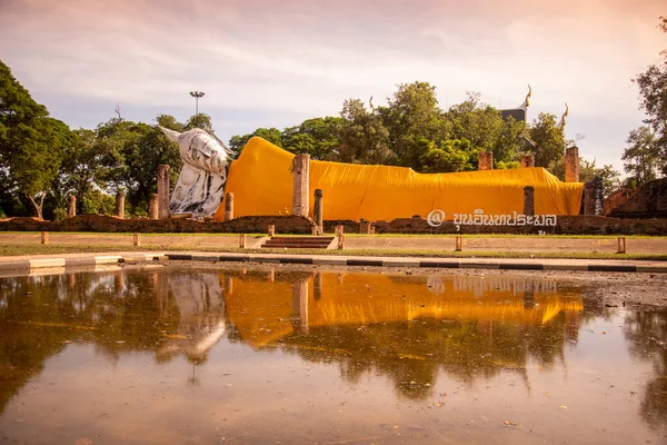 Reclining Buddha Wat Khun Inthapramun City Ang Thong Province Ang — Stock Photo, Image