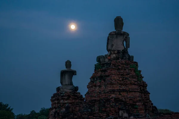 Stupa Wat Chai Watthanaram Full Moon City Ayutthaya Province Ayutthaya — Foto de Stock