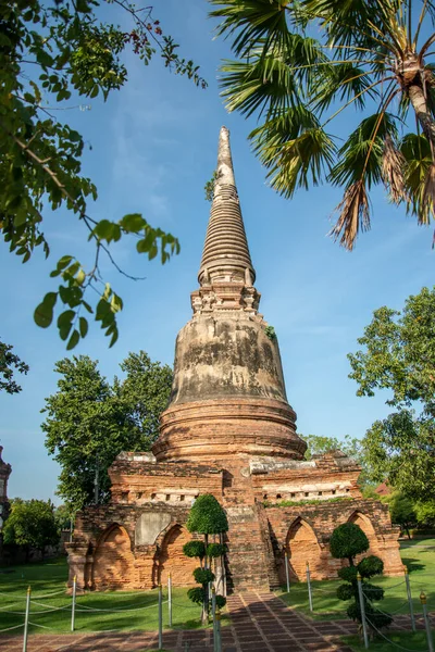 Chedi Wat Yai Chai Mongkon City Ayutthaya Province Ayutthaya Thailand — Foto de Stock