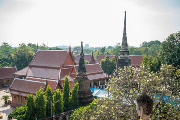 View Wat Yai Chai Mongkon City Ayutthaya Province Ayutthaya Thailand — Foto de Stock