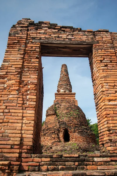 Temple Ruins Wat Wat Plub Pla Chai City Ayutthaya Province —  Fotos de Stock