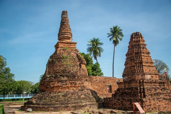Temple Ruins Wat Wat Plub Pla Chai City Ayutthaya Province — Stock fotografie