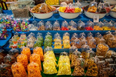 a market at the Wat Phra Phutthabat in the Town of Phra Phutthabat in the Province of Saraburi in Thailand,  Thailand, Saraburi, November, 2022