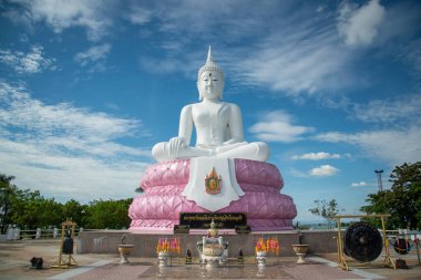 the big white buddha statue at Pasak Jolasid Dam at the Ban Kaeng Sua Ten near the City of Lopburi in the Province of Lopburi in Thailand,  Thailand, Lopburi, November, 2022