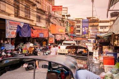 a Market street in the City of Si Racha in the Province of Chonburi in Thailand,  Thailand, Siracha, November, 2022