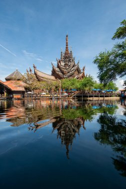 The Wood temple or Wat Sanctuary of Truth Temple in the city of Pattaya in the Province of Chonburi in Thailand,  Thailand, Pattaya, November, 2022