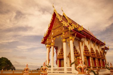 the Wat Bo Thong Lang on the Bo Thong Lang Bay and Beach at the Town of Bang Saphan in the Province of Prachuap Khiri Khan in Thailand,  Thailand, Bang Saphan, December, 2022