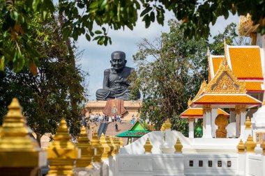 The Wat Huay Mongkol with a monument of the Monk Luang Pu Thuat  near the City of Hua Hin in the Province of Prachuap Khiri Khan in Thailand,  Thailand, Hua Hin, December, 2022