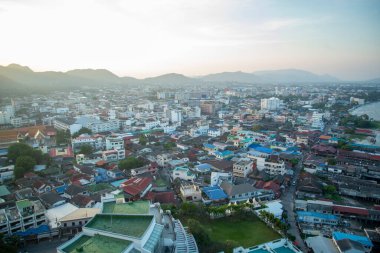 a view from Hotel Hilton Viewpoint of the City of Hua Hin in the Province of Prachuap Khiri Khan in Thailand,  Thailand, Hua Hin, December, 2022