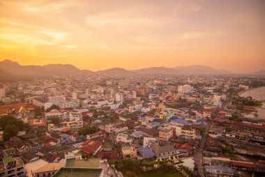 a view from Hotel Hilton Viewpoint of the City of Hua Hin in the Province of Prachuap Khiri Khan in Thailand,  Thailand, Hua Hin, December, 2022