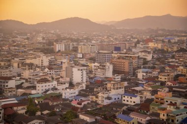 a view from Hotel Hilton Viewpoint of the City of Hua Hin in the Province of Prachuap Khiri Khan in Thailand,  Thailand, Hua Hin, December, 2022