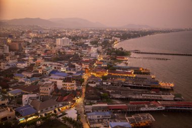a view from Hotel Hilton Viewpoint of the City of Hua Hin in the Province of Prachuap Khiri Khan in Thailand,  Thailand, Hua Hin, December, 2022