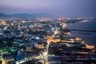 a view from Hotel Hilton Viewpoint of the City of Hua Hin in the Province of Prachuap Khiri Khan in Thailand,  Thailand, Hua Hin, December, 2022