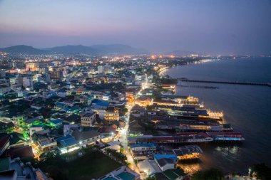 a view from Hotel Hilton Viewpoint of the City of Hua Hin in the Province of Prachuap Khiri Khan in Thailand,  Thailand, Hua Hin, December, 2022