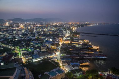 a view from Hotel Hilton Viewpoint of the City of Hua Hin in the Province of Prachuap Khiri Khan in Thailand,  Thailand, Hua Hin, December, 2022