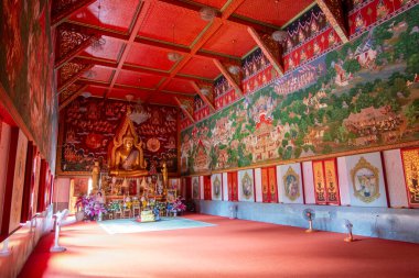 Wat Khlong Wan ya da Phra Aram Luang, Tayland 'da Prachuap Khiri Khan kenti yakınlarındaki Tabon Khlong Wan köyünde, Aralık 2022, Tayland, Prachuap Khiri Khan