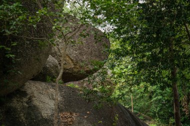 Thailand, Tayland 'daki Prachuap Khiri Khan ilindeki Phrachuap Khiri Khan kenti yakınlarındaki Dan Singkhon Köyü yakınlarındaki Khao Hin Thoen Taş Parkı, Prachuap Khiri Han, Aralık 2022