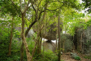 Thailand, Tayland 'daki Prachuap Khiri Khan ilindeki Phrachuap Khiri Khan kenti yakınlarındaki Dan Singkhon Köyü yakınlarındaki Khao Hin Thoen Taş Parkı, Prachuap Khiri Han, Aralık 2022