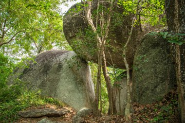 Thailand, Tayland 'daki Prachuap Khiri Khan ilindeki Phrachuap Khiri Khan kenti yakınlarındaki Dan Singkhon Köyü yakınlarındaki Khao Hin Thoen Taş Parkı, Prachuap Khiri Han, Aralık 2022