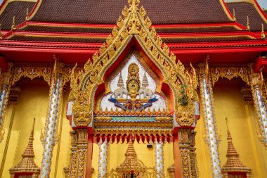 Wat Khlong Wan ya da Phra Aram Luang, Tayland 'da Prachuap Khiri Khan kenti yakınlarındaki Tabon Khlong Wan köyünde, Aralık 2022, Tayland, Prachuap Khiri Khan