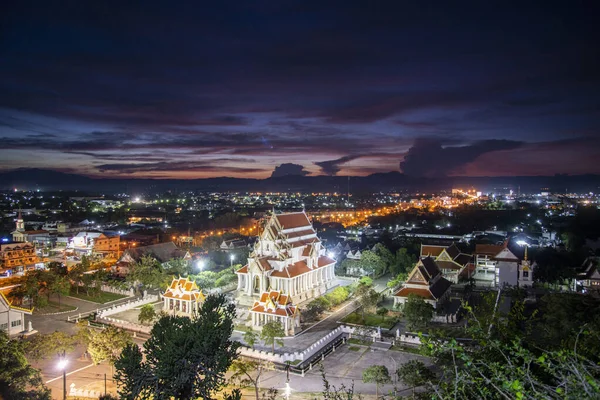 Ландшафт Ват Тхаммикарам Махатом Воравиханом Холма Городе Пхрачуап Хири Хан — стоковое фото