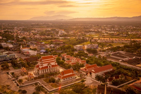 stock image The Landscape with the Wat Thammikaram Mahathat Worawihan from the Hill in the Town of Phrachuap Khiri Khan in the Province of Prachuap Khiri Khan in Thailand,  Thailand, Prachuap Khiri Khan, December, 2022