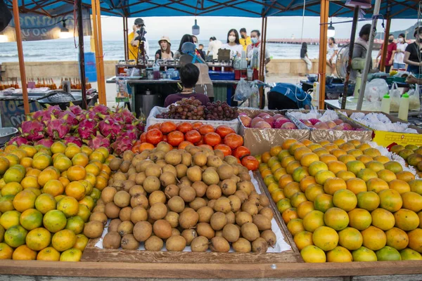 Frukt Nattmarknaden Staden Phrachuap Khiri Khan Provinsen Prachuap Khiri Khan — Stockfoto