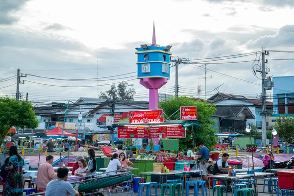 Mercado Alimentos Torre Praça Relógio Cidade Phrachuap Khiri Khan Província — Fotografia de Stock