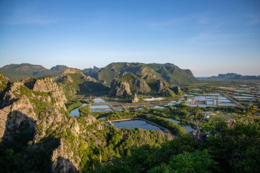 The Landscape and view from the Khao Daeng Viewpoint at the Village of Khao Daeng in the Sam Roi Yot National Park in the Province of Prachuap Khiri Khan in Thailand,  Thailand, Hua Hin, November, 2022 clipart
