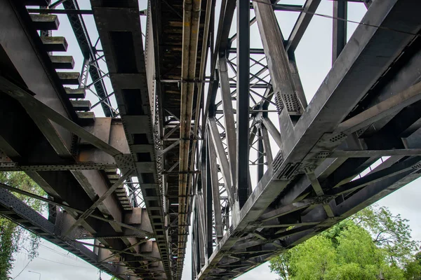 Die Schwarze Brücke Über Den Fluss Khlong Pranburi Der Stadt — Stockfoto