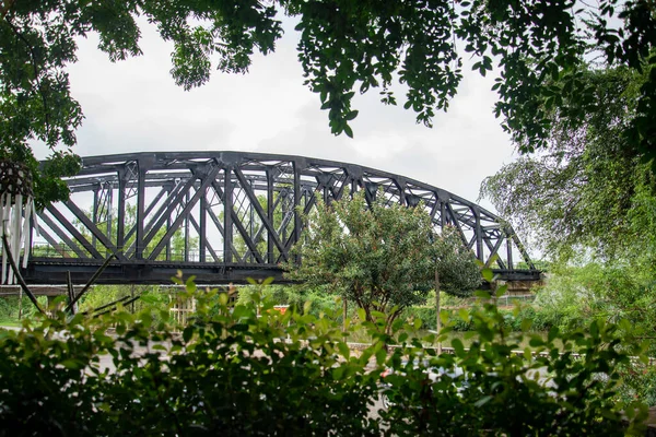 Pont Noir Sur Rivière Khlong Pranburi Dans Ville Pranburi Dans — Photo