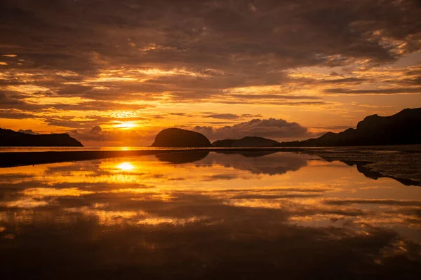 Morning Landscape Beach Coast Dolphin Bay Hat Sam Roi Yot — Stock Photo, Image