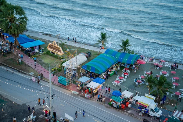 2022年12月 タイのプラチャップハリカーン県のプランブリ町とホアヒン市の近くのパックナム プランビーチで開催されるショッピング 食事祭でのタイフェアの様子 — ストック写真