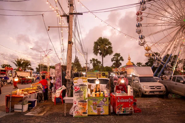 Festival Compras Comer Com Uma Roda Gigante Praia Pak Nam — Fotografia de Stock