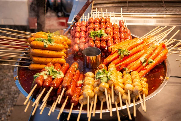Тайская Уличная Еда Фестивале Покупок Еды Пляже Пак Нам Пран — стоковое фото