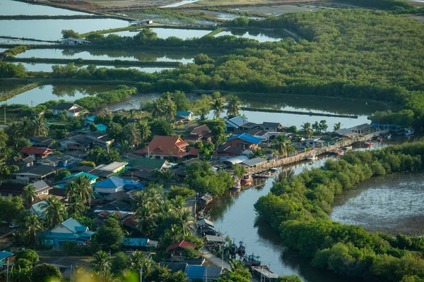 Landschaft Und Aussicht Vom Khao Daeng Aussichtspunkt Dorf Khao Daeng — Stockfoto
