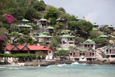 Tayland 'ın Surat Thani ilindeki Ko Tao Adası' ndaki Ao Tanote Sahili ve Manzarası, Ko Tao, Mart 2010