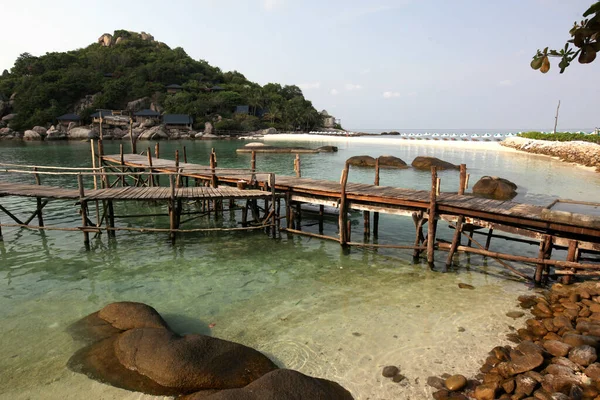Невелика Затока Пляж Ландшафт Маленькому Острові Нанг Юань Поруч Островом — стокове фото
