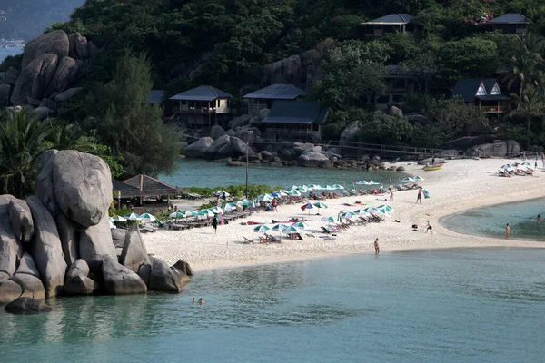 stock image a View from a View Point of a small Bay, Beach and Landscape at the small island of Ko Nang Yuan next to the Ko Tao Island in the Province of Surat Thani in Thailand,  Thailand, Ko Tao, March, 2010